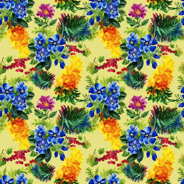 Colorful garden flowers pattern — Stock Photo, Image