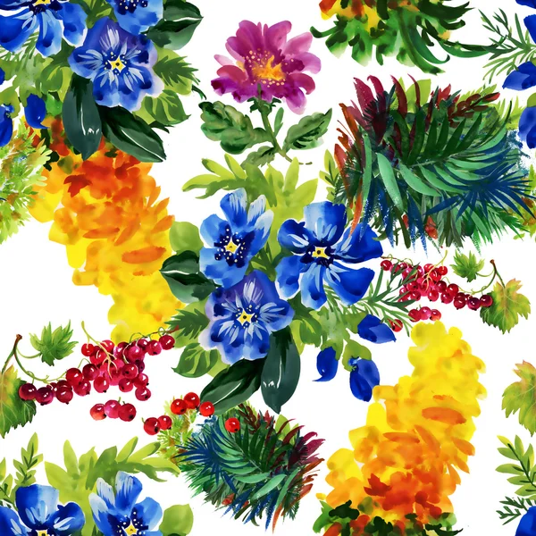 Colorful garden flowers pattern — Stock Photo, Image