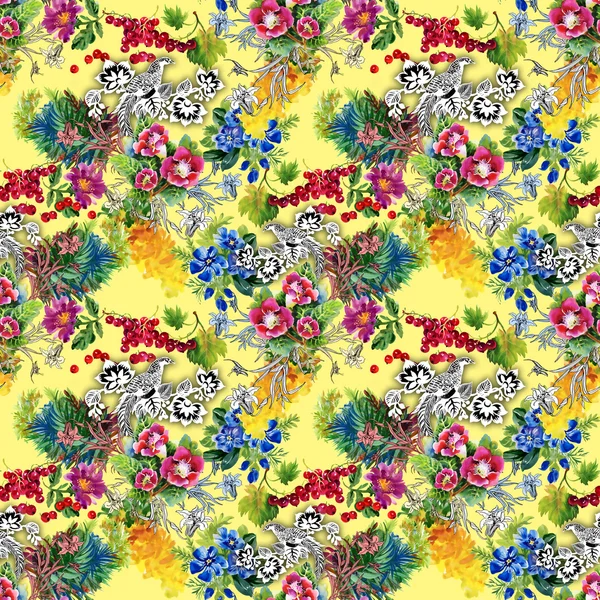 Sülün çiçek renkli desenli