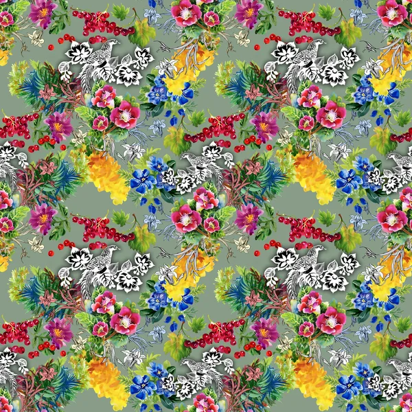 Sülün çiçek renkli desenli