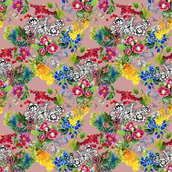 Sülün çiçek renkli desenli