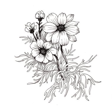 Bahçe çiçek el çekilmiş