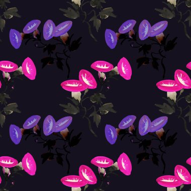 Bahçe Ipomea çiçek deseni