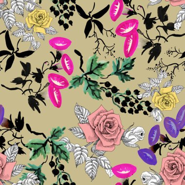 Renkli Bahçe çiçek arka plan