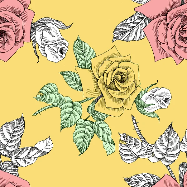 Rose flowers pattern — Stock Photo, Image