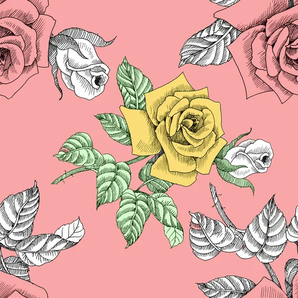 Květy růže vzorek — Stock fotografie