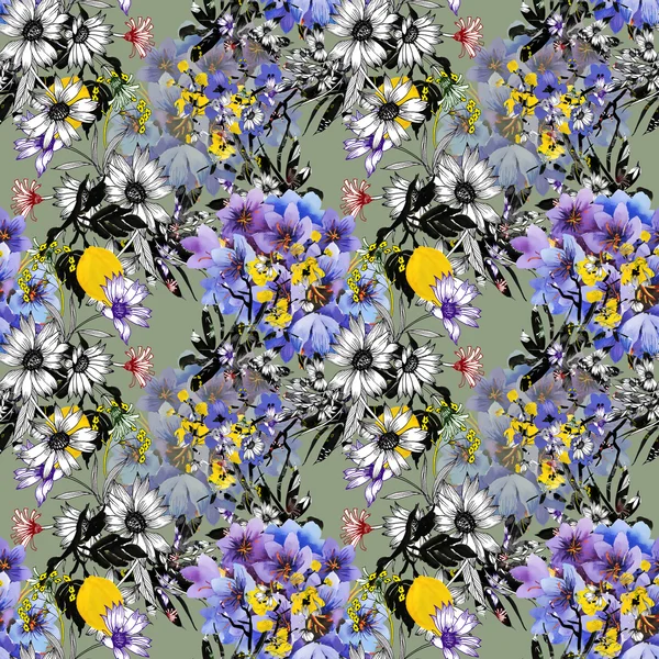 Colorful garden flowers background — Stock Photo, Image