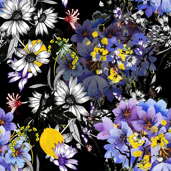 Πολύχρωμα λουλούδια κήπων φόντο — Φωτογραφία Αρχείου
