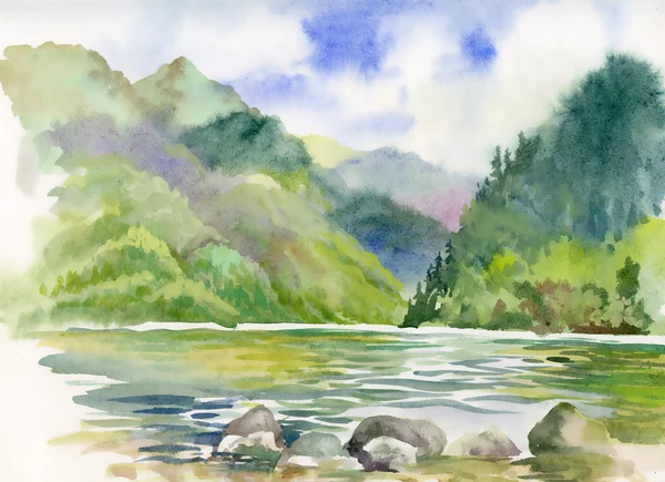 Summer river landscape