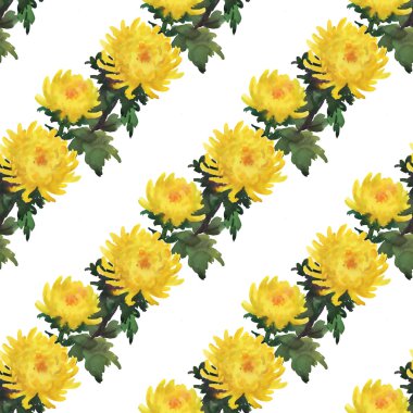 Sarı papatya çiçek deseni