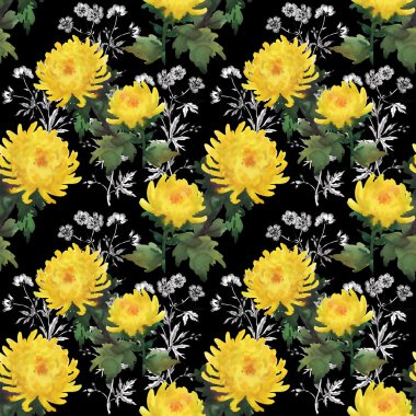 Sarı papatya çiçek deseni