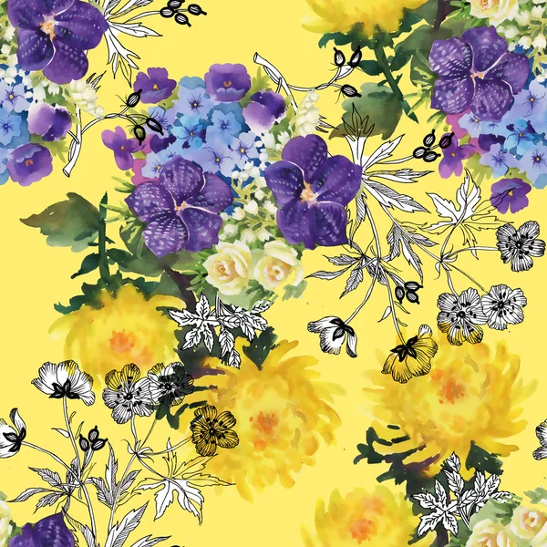 Bunte Wiesenblumen — Stockfoto