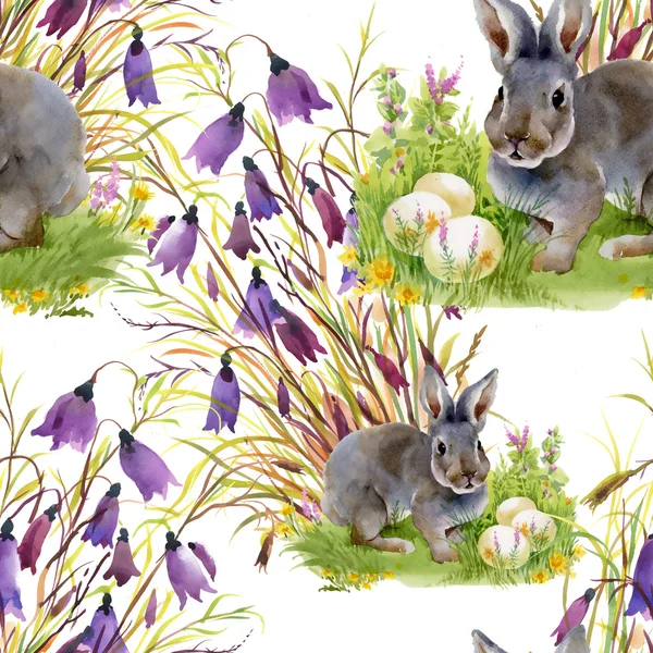 Hare with Easter eggs — Stock Photo, Image