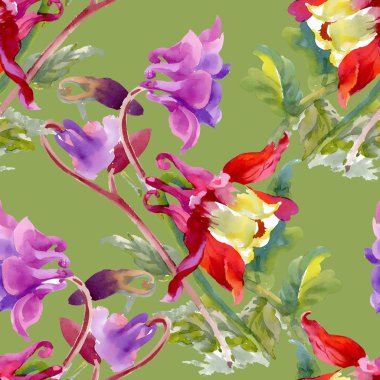 Renkli kır çiçekleri desen