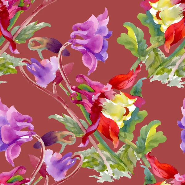 五颜六色的野花模式 — 图库照片