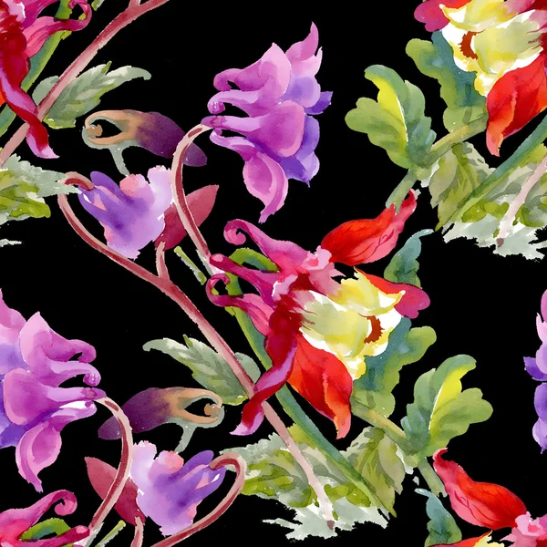 Kleurrijke wildflowers patroon — Stockfoto