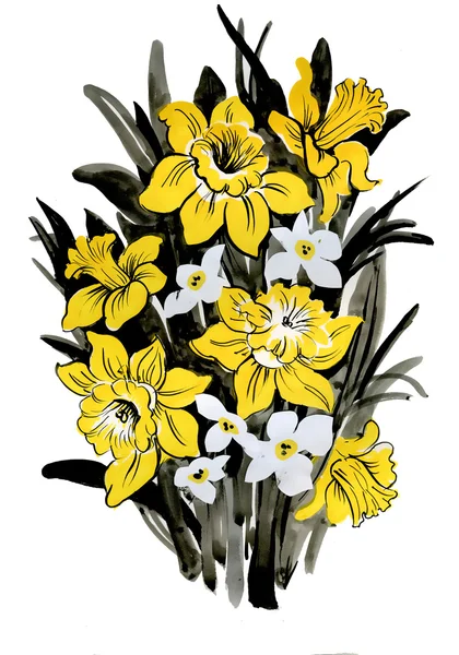 Narcissus sommarblommor — Stockfoto