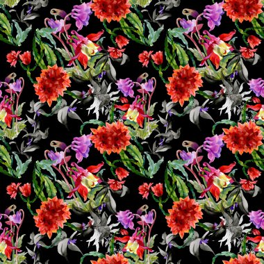 Renkli kır çiçekleri desen