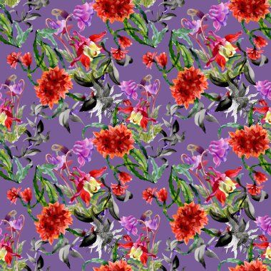 Renkli kır çiçekleri desen