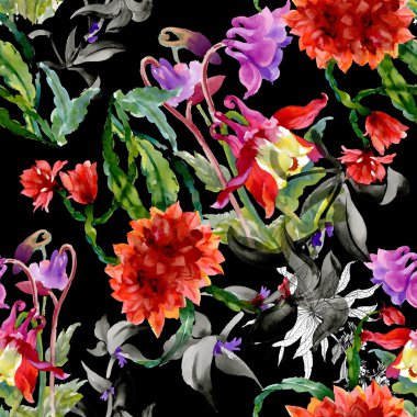 Renkli kır çiçekleri desen