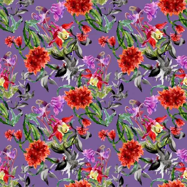 Colorful wildflowers pattern — Stock Photo, Image