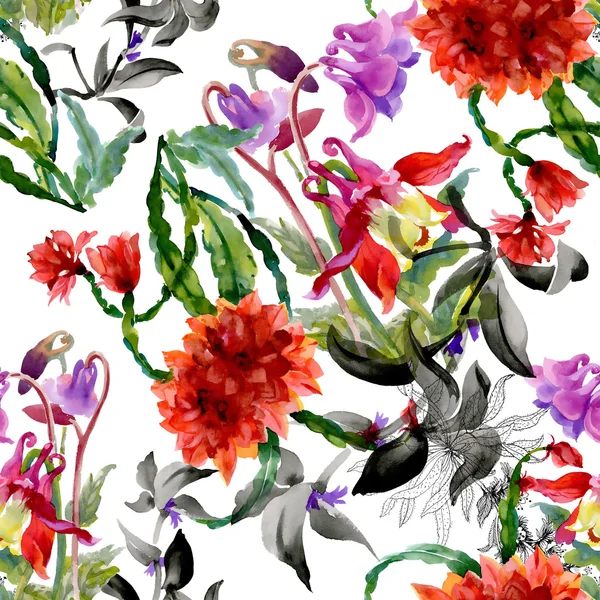 Colorful wildflowers pattern