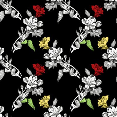 Renkli kır çiçekleri desen