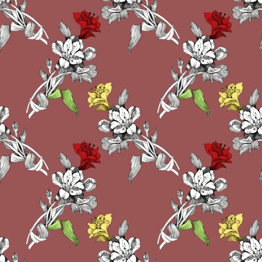 Renkli kır çiçekleri desen