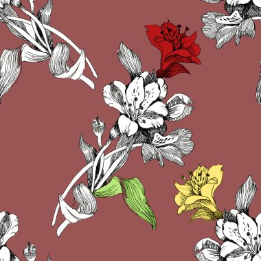 Renkli kır çiçekleri desen