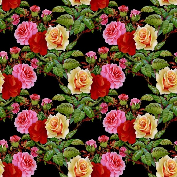 Roses floral pattern — Stock Photo, Image