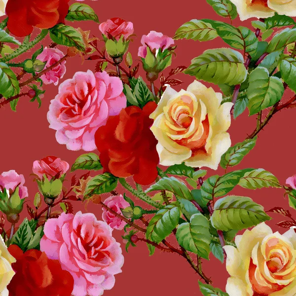 Wzór kwiatowy róż — Zdjęcie stockowe