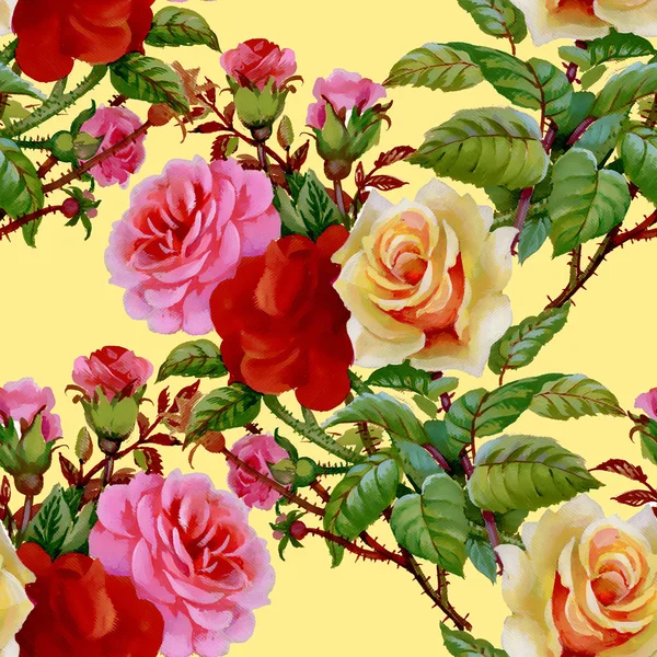 Троянди квітковий візерунок — стокове фото