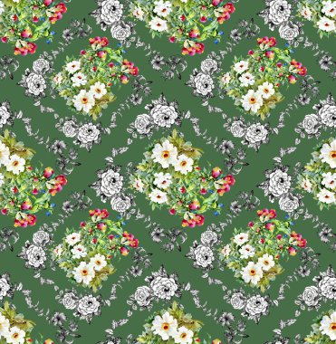 Bahçe çiçek desenli