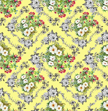 Bahçe çiçek desenli