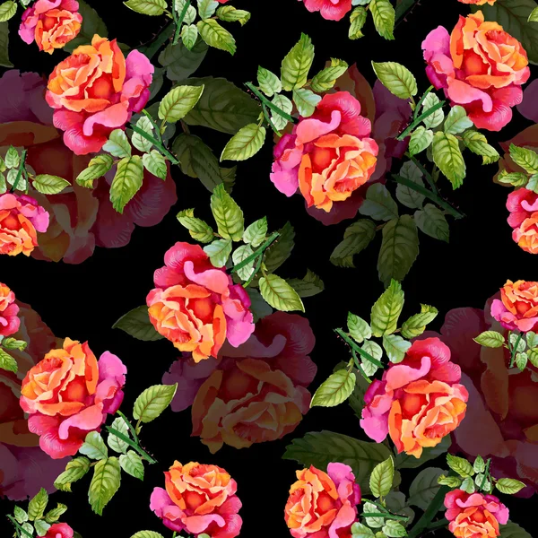 Rózsák zökkenőmentes minta — Stock Fotó