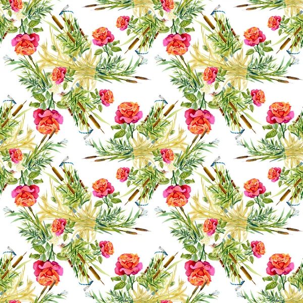 여름 정원 꽃 패턴 — 스톡 사진