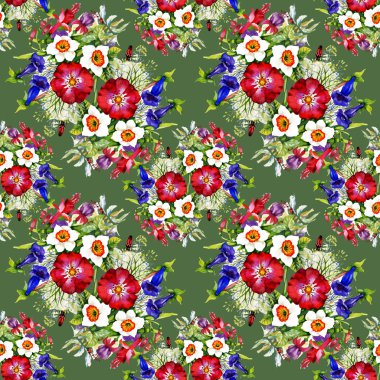 Bahçe çiçek desenli