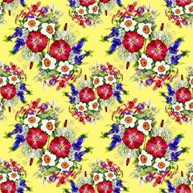 Bahçe çiçek desenli