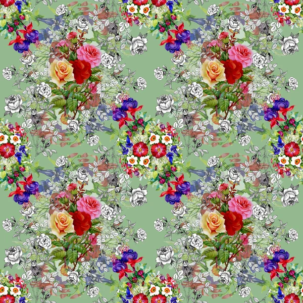 庭の花のパターン — ストック写真