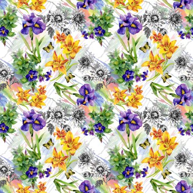 Kelebekler ile Bahçe çiçek