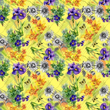 Kelebekler ile Bahçe çiçek