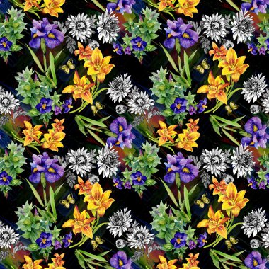 Kelebekler ile Bahçe çiçek