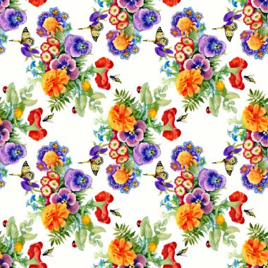 Kelebekler ile Bahçe çiçek