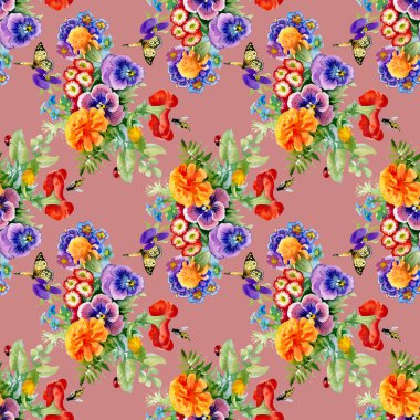 Kelebekler ile Bahçe çiçek