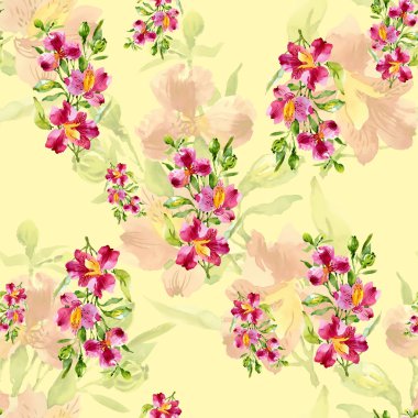 Bahçe çiçek desenli