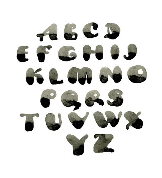 Kalligrafie aquarel alfabet — Stockfoto