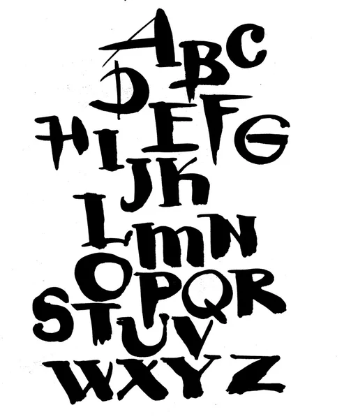 Kalligraphie-Aquarell-Alphabet — Stockfoto