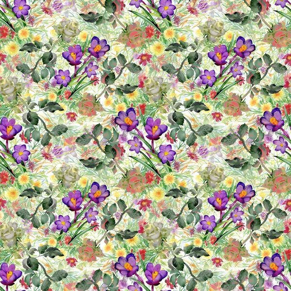 Summer garden flowers pattern — Stock Photo, Image