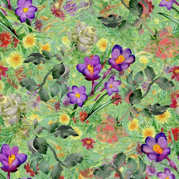 Jardín de verano flores patrón — Foto de Stock