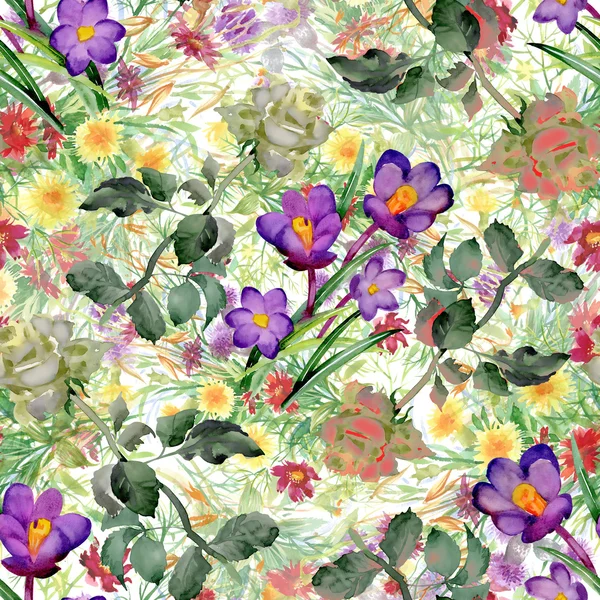 Summer garden flowers pattern — Stock Photo, Image